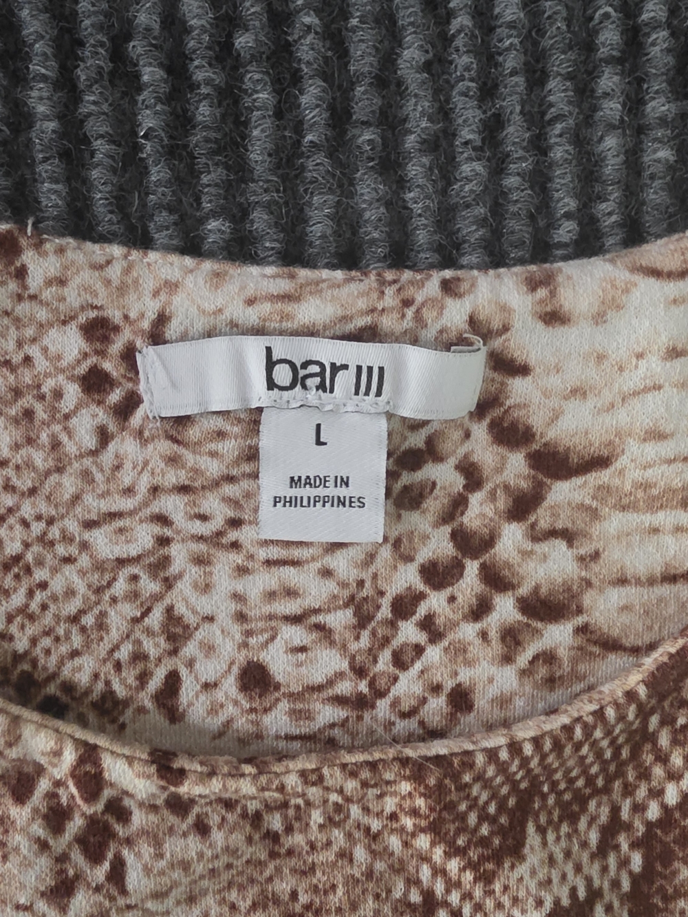 Bar III Brown Snake-Print Sleeveless Bodysuit Size Large - Picture 2 of 5